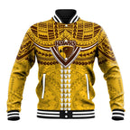 Personalized Hawthorn Hawks Baseball Jacket Polynesian Tribal Pattern Heritage Football