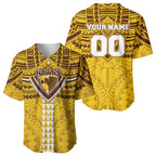 Personalized Hawthorn Hawks Baseball Jersey Polynesian Tribal Pattern Heritage Football