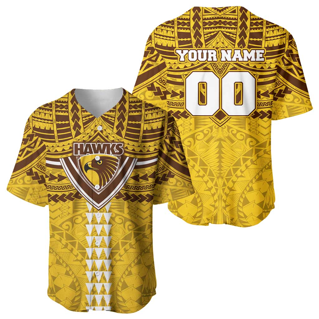 Personalized Hawthorn Hawks Baseball Jersey Polynesian Tribal Pattern Heritage Football