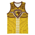 Personalized Hawthorn Hawks Basketball Jersey Polynesian Tribal Pattern Heritage Football