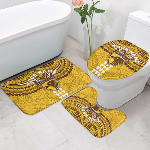 Personalized Hawthorn Hawks Bathroom Set Polynesian Tribal Pattern Heritage Football