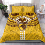 Personalized Hawthorn Hawks Bedding Set Polynesian Tribal Pattern Heritage Football