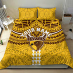 Personalized Hawthorn Hawks Bedding Set Polynesian Tribal Pattern Heritage Football