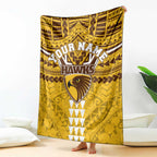 Personalized Hawthorn Hawks Blanket Polynesian Tribal Pattern Heritage Football