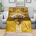 Personalized Hawthorn Hawks Blanket Polynesian Tribal Pattern Heritage Football