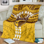 Personalized Hawthorn Hawks Blanket Polynesian Tribal Pattern Heritage Football