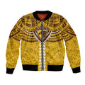 Personalized Hawthorn Hawks Bomber Jacket Polynesian Tribal Pattern Heritage Football