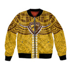 Personalized Hawthorn Hawks Bomber Jacket Polynesian Tribal Pattern Heritage Football