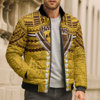 Personalized Hawthorn Hawks Bomber Puffer Jacket Polynesian Tribal Pattern Heritage Football