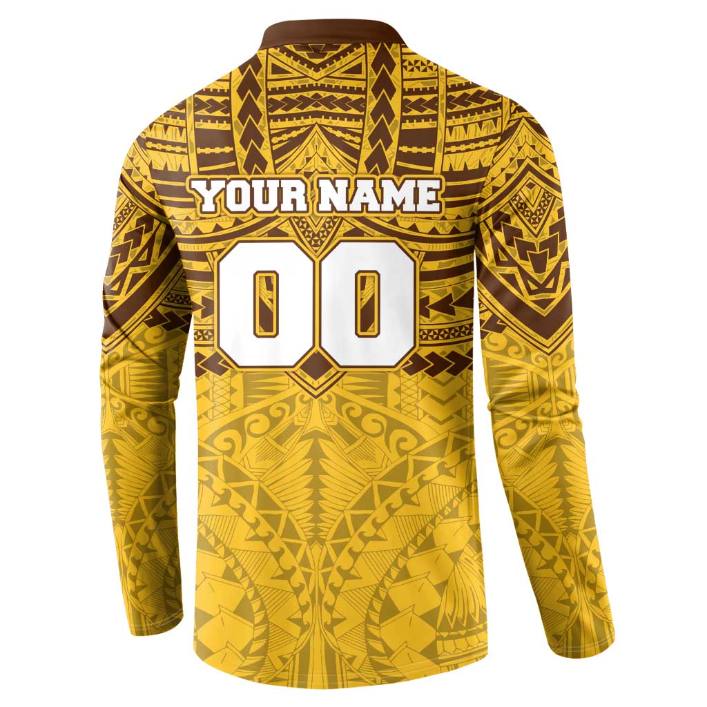 Personalized Hawthorn Hawks Button Sweatshirt Polynesian Tribal Pattern Heritage Football