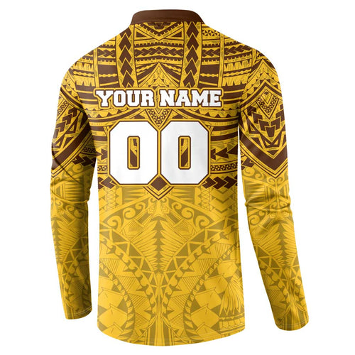 Personalized Hawthorn Hawks Button Sweatshirt Polynesian Tribal Pattern Heritage Football