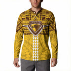 Personalized Hawthorn Hawks Button Sweatshirt Polynesian Tribal Pattern Heritage Football