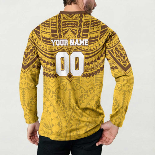 Personalized Hawthorn Hawks Button Sweatshirt Polynesian Tribal Pattern Heritage Football