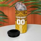 Personalized Hawthorn Hawks 4 in 1 Can Cooler Tumbler Polynesian Tribal Pattern Heritage Football
