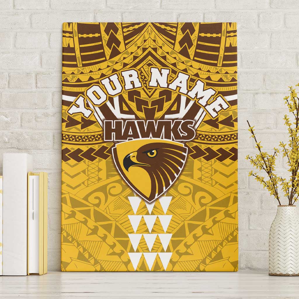 Personalized Hawthorn Hawks Canvas Wall Art Polynesian Tribal Pattern Heritage Football