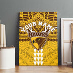 Personalized Hawthorn Hawks Canvas Wall Art Polynesian Tribal Pattern Heritage Football