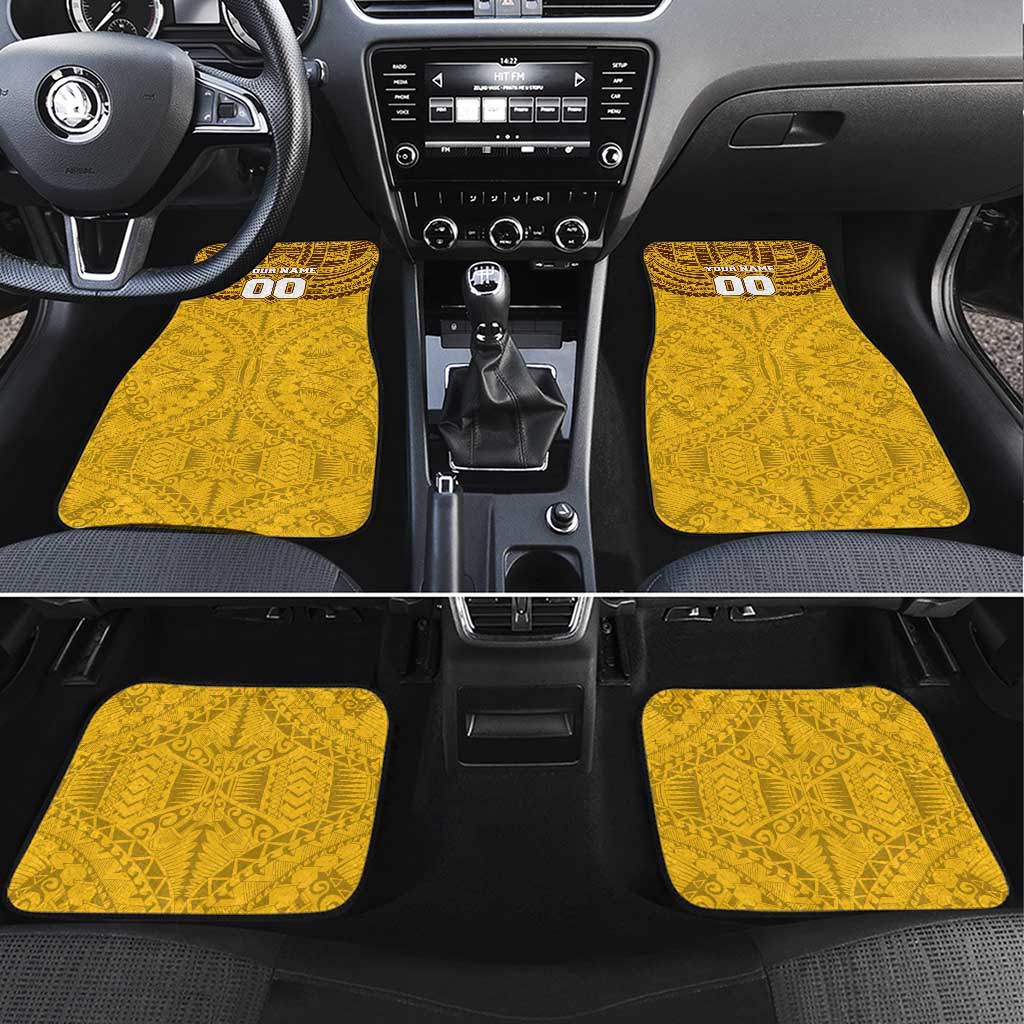 Personalized Hawthorn Hawks Car Mats Polynesian Tribal Pattern Heritage Football