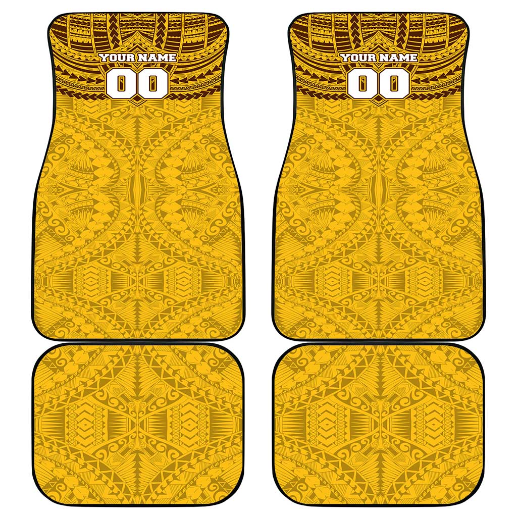 Personalized Hawthorn Hawks Car Mats Polynesian Tribal Pattern Heritage Football