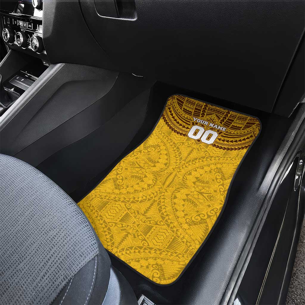 Personalized Hawthorn Hawks Car Mats Polynesian Tribal Pattern Heritage Football