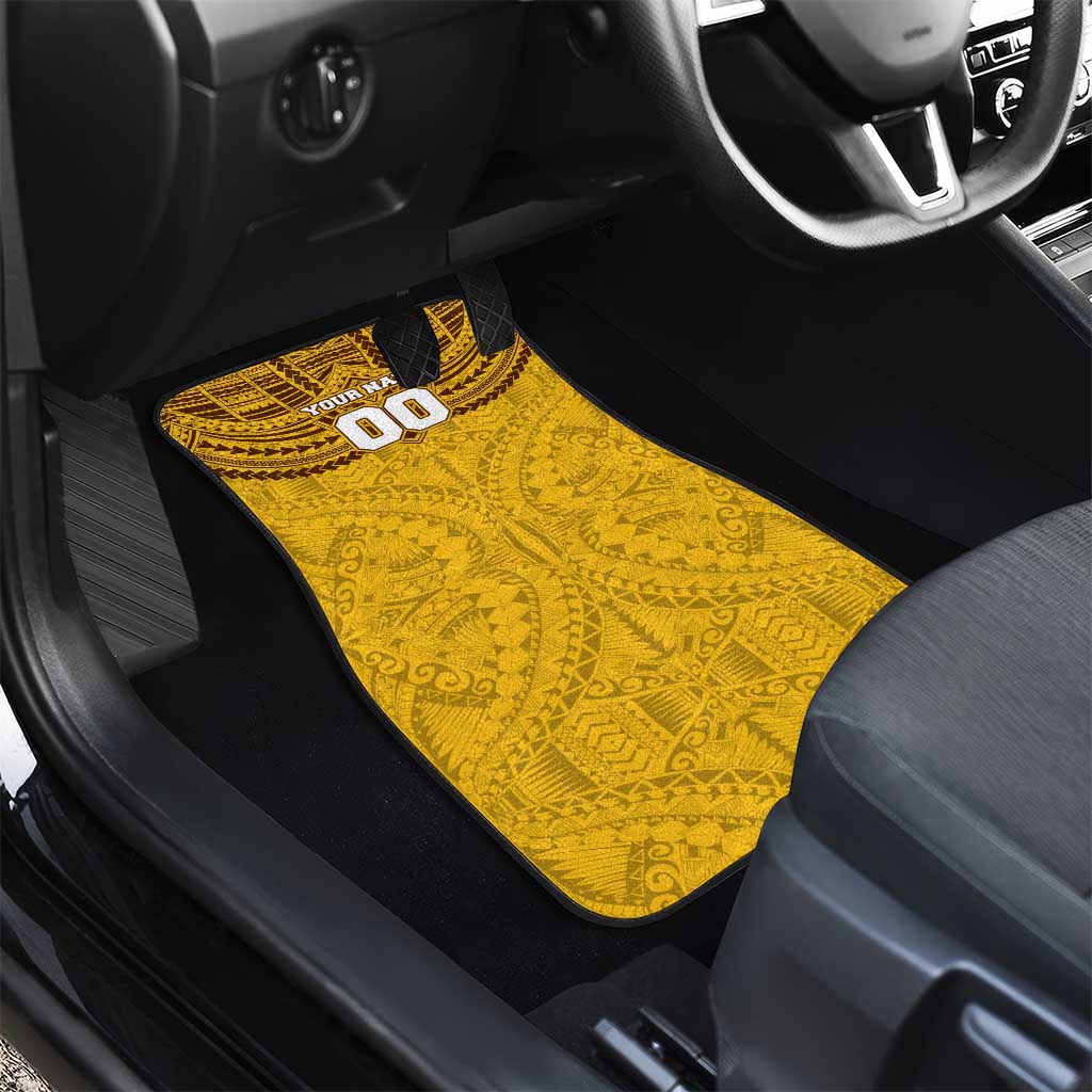 Personalized Hawthorn Hawks Car Mats Polynesian Tribal Pattern Heritage Football
