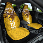 Personalized Hawthorn Hawks Car Seat Cover Polynesian Tribal Pattern Heritage Football
