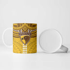 Personalized Hawthorn Hawks Ceramic Mug Polynesian Tribal Pattern Heritage Football