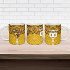 Personalized Hawthorn Hawks Ceramic Mug Polynesian Tribal Pattern Heritage Football