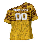 Personalized Hawthorn Hawks Cross Shoulder Shirt Polynesian Tribal Pattern Heritage Football