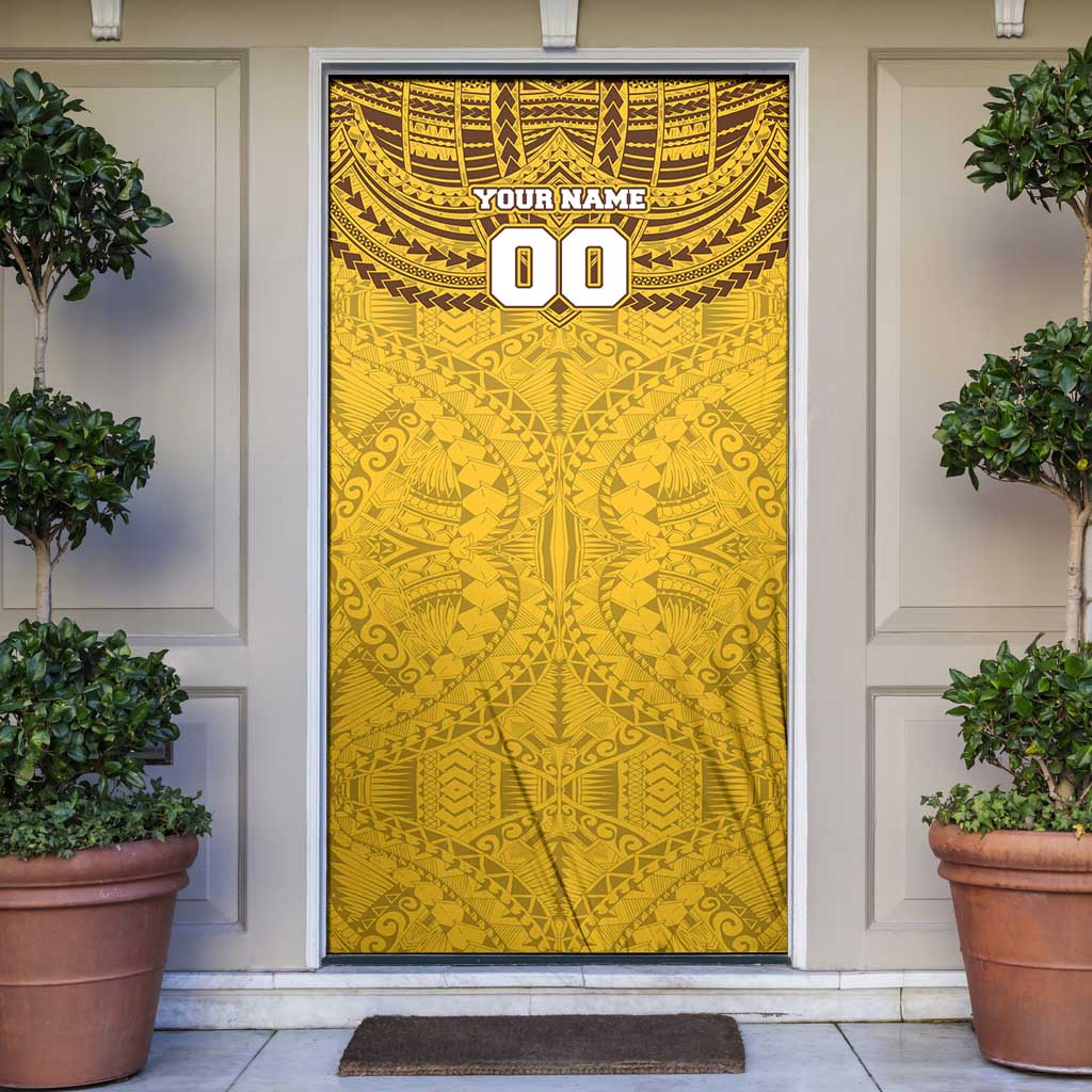 Personalized Hawthorn Hawks Door Cover Polynesian Tribal Pattern Heritage Football