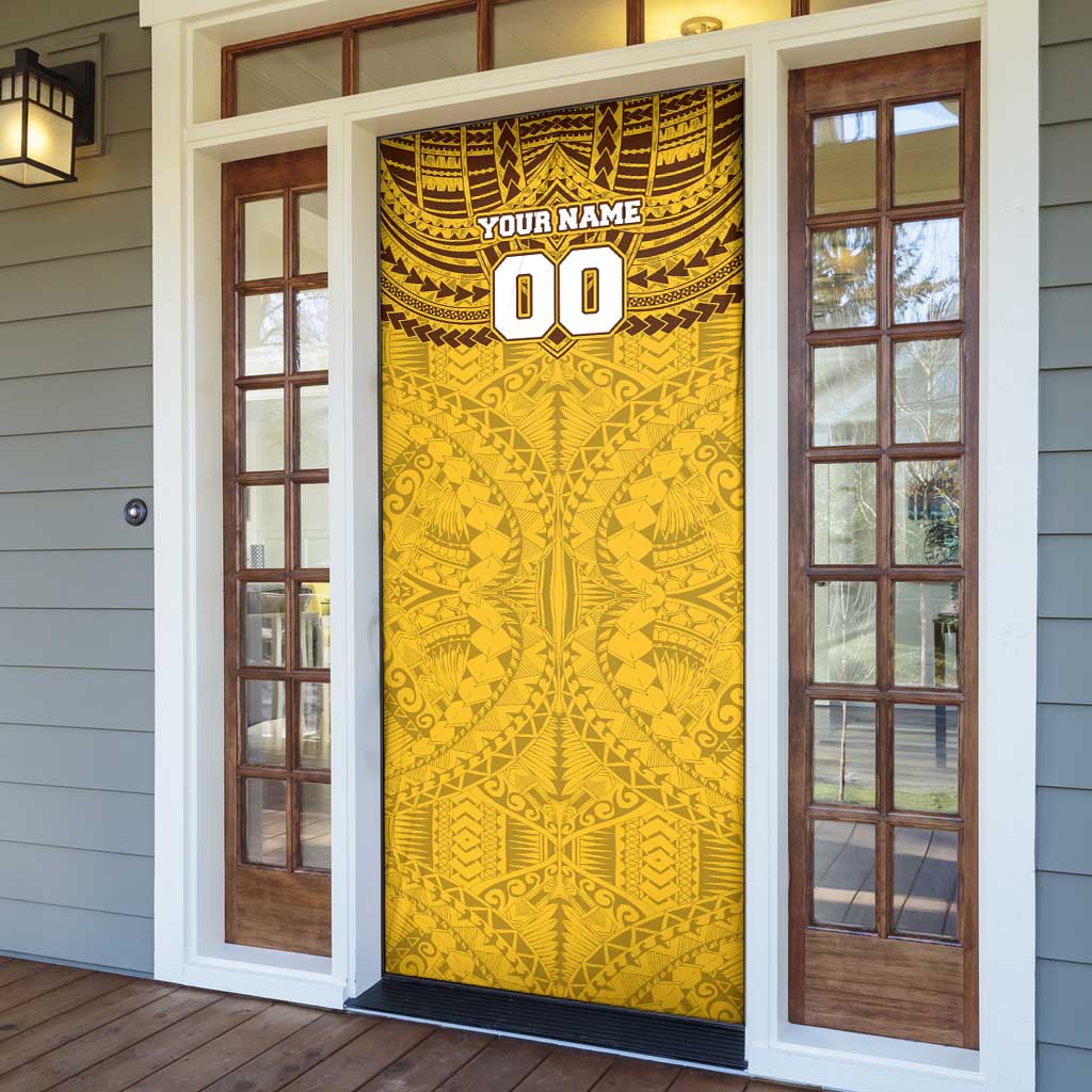 Personalized Hawthorn Hawks Door Cover Polynesian Tribal Pattern Heritage Football