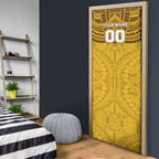 Personalized Hawthorn Hawks Door Cover Polynesian Tribal Pattern Heritage Football