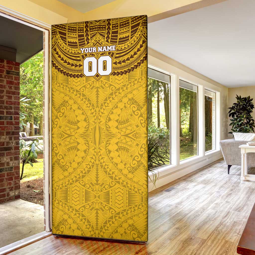 Personalized Hawthorn Hawks Door Cover Polynesian Tribal Pattern Heritage Football