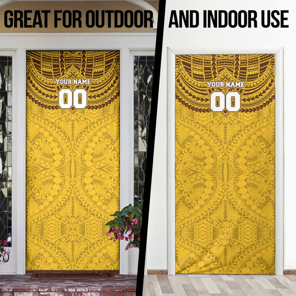 Personalized Hawthorn Hawks Door Cover Polynesian Tribal Pattern Heritage Football