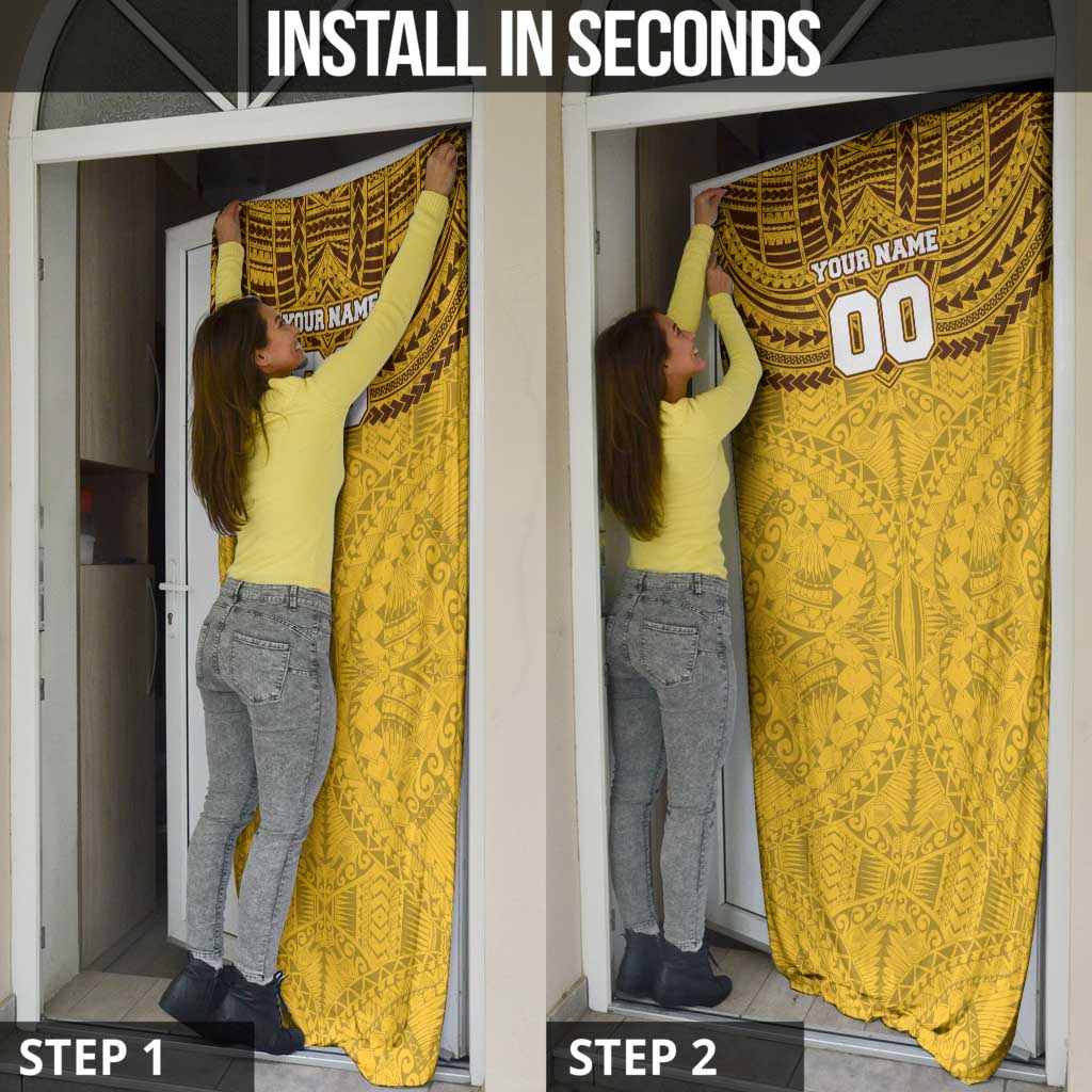 Personalized Hawthorn Hawks Door Cover Polynesian Tribal Pattern Heritage Football