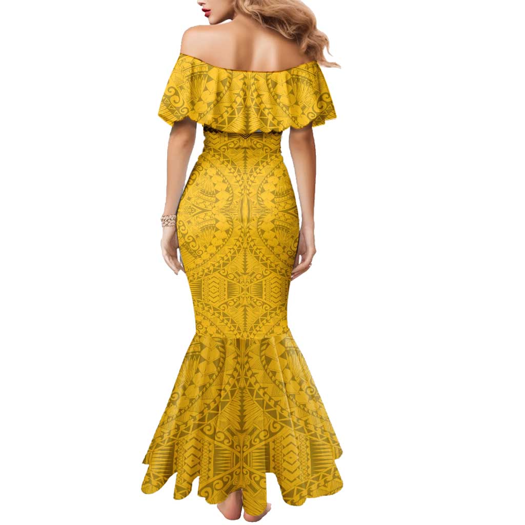 Personalized Hawthorn Hawks Family Matching Mermaid Dress and Hawaiian Shirt Polynesian Tribal Pattern Heritage Football
