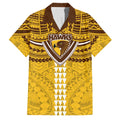 Personalized Hawthorn Hawks Family Matching Off The Shoulder Long Sleeve Dress and Hawaiian Shirt Polynesian Tribal Pattern Heritage Football