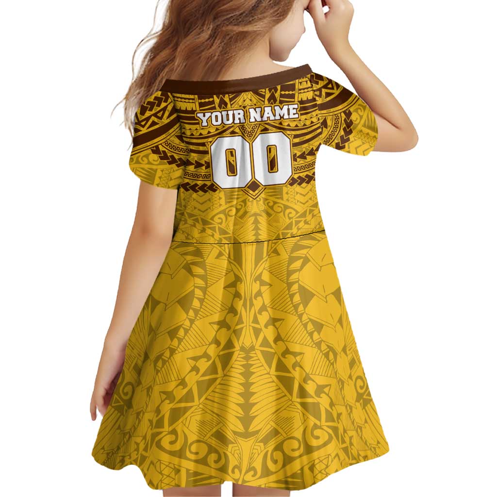 Personalized Hawthorn Hawks Family Matching Off Shoulder Short Dress and Hawaiian Shirt Polynesian Tribal Pattern Heritage Football