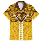 Personalized Hawthorn Hawks Family Matching Tank Maxi Dress and Hawaiian Shirt Polynesian Tribal Pattern Heritage Football