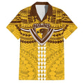 Personalized Hawthorn Hawks Hawaiian Shirt Polynesian Tribal Pattern Heritage Football
