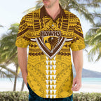 Personalized Hawthorn Hawks Hawaiian Shirt Polynesian Tribal Pattern Heritage Football