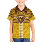 Personalized Hawthorn Hawks Hawaiian Shirt Polynesian Tribal Pattern Heritage Football