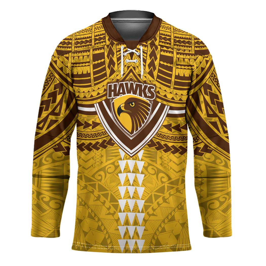 Personalized Hawthorn Hawks Hockey Jersey Polynesian Tribal Pattern Heritage Football