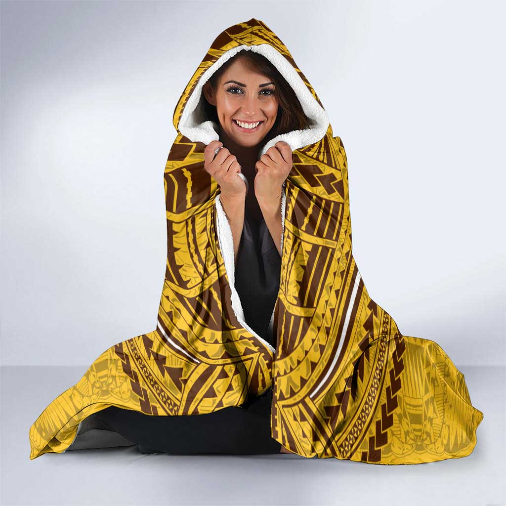Personalized Hawthorn Hawks Hooded Blanket Polynesian Tribal Pattern Heritage Football