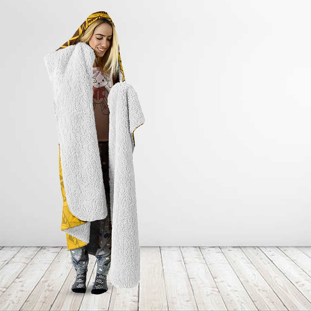 Personalized Hawthorn Hawks Hooded Blanket Polynesian Tribal Pattern Heritage Football