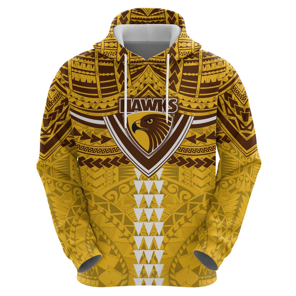 Personalized Hawthorn Hawks Hoodie Polynesian Tribal Pattern Heritage Football