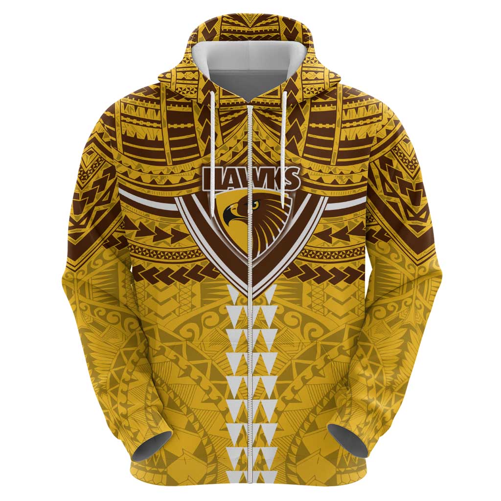 Personalized Hawthorn Hawks Hoodie Polynesian Tribal Pattern Heritage Football