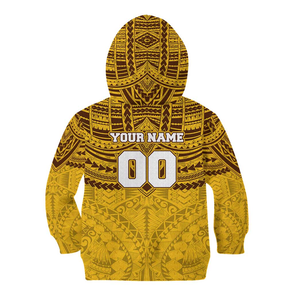 Personalized Hawthorn Hawks Kid Hoodie Polynesian Tribal Pattern Heritage Football