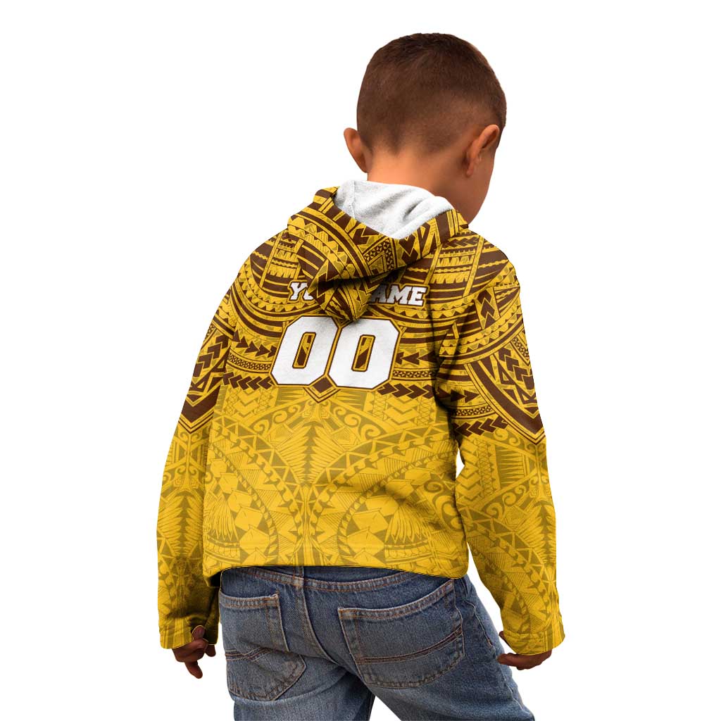 Personalized Hawthorn Hawks Kid Hoodie Polynesian Tribal Pattern Heritage Football