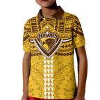 Personalized Hawthorn Hawks Kid Polo Shirt Polynesian Tribal Pattern Heritage Football