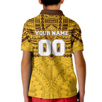 Personalized Hawthorn Hawks Kid Polo Shirt Polynesian Tribal Pattern Heritage Football